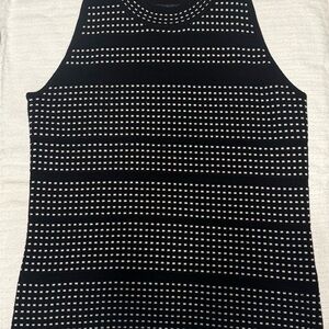 Marc New York Black and White Patterned Tank Top